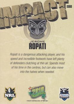 2010 NRL Champions - Impact Signature Gold #IS60 Jerome Ropati Back